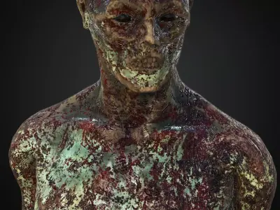 Rigged Zombie Character Low-poly 3D model