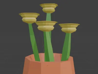 Lowpoly Flower Vase Low-poly 3D model