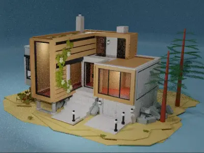 Unleash 3D Home Design with Blender Low-poly 3D model