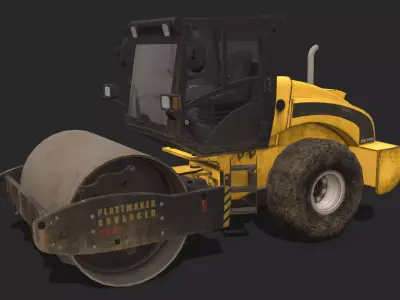 Soil Roller Low-poly 3D model