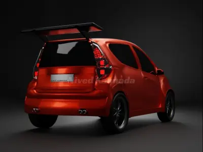 Ritz Sport Edition Car Hatchback Rigged and Ready for Animation Low-poly 3D model