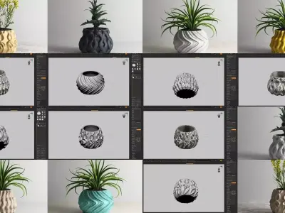 20 vase pot 3d print pack collection