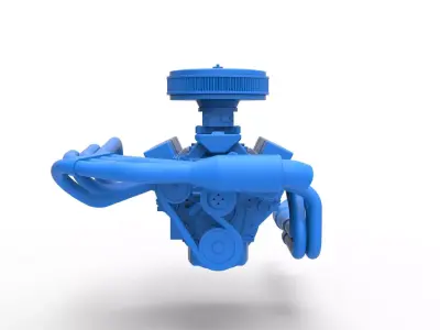 Engine V8 for Supermodified race car Version 4 Scale 1 to 25 3D print model