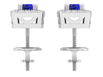 AV 293 Round Diamond Ladies Halo Style Stud Earring 3D print model
