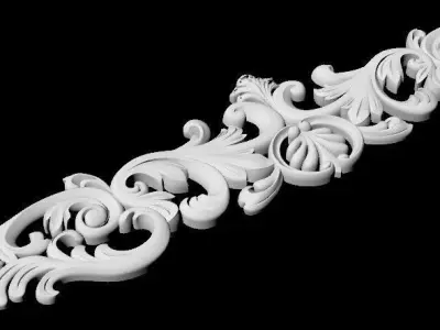 Central decor ornament for furniture 3D model 1014