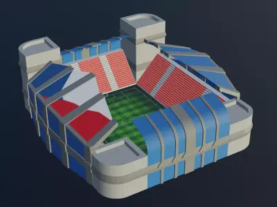 Football Stadium - Czechia Low-poly 3D model