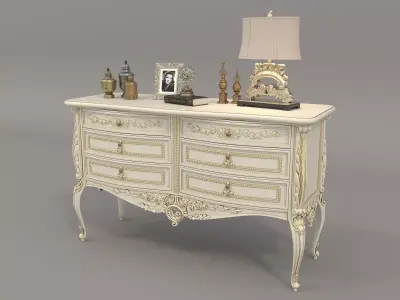 Classic European style Sideboard and Decoration 5 3D model