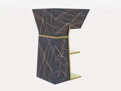 lavabo marble box with gold details 3D model