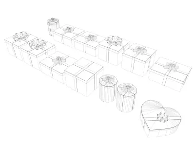 Gift Boxes Low-poly 3D model