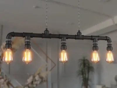 Ceiling Tube Bulb Lamp 3D model
