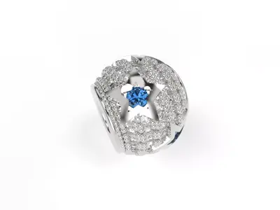 Rounded Charm With Stars and Gems  3D print model