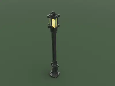Modular Voxel Street Light Free Sample Free low-poly 3D model