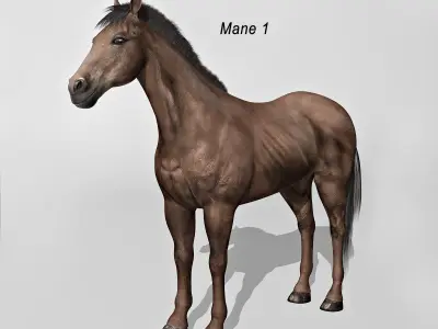 Horse - Dark Brown 3D model