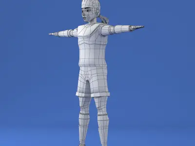 Sport Girl Football Soccer Player 3D Model 3D model