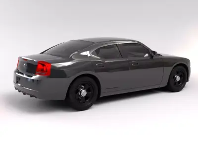 Dodge Charger 2008 with rig Low-poly 3D model