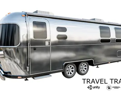 Travel Trailer Low-poly 3D model