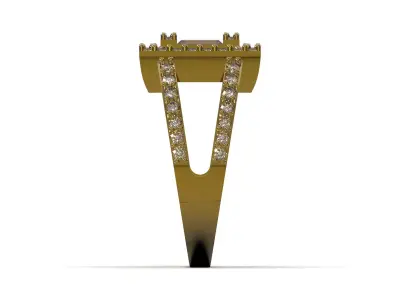 Luxury Gold Ring Ready for 3D Manufacturing jr00348 3D print model