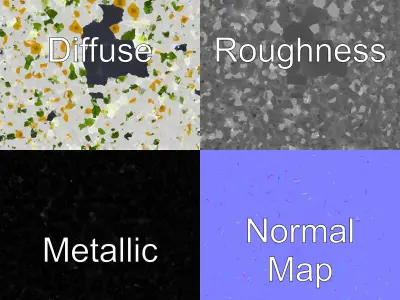 Modern Black Vase with Daisies model pack Low-poly 3D model