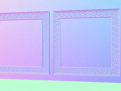 Mirror pair of picture frames on wall 3D model