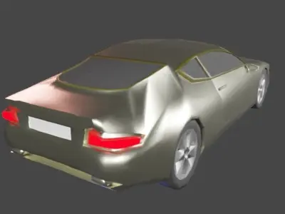 Low Poly Car silver Low-poly 3D model