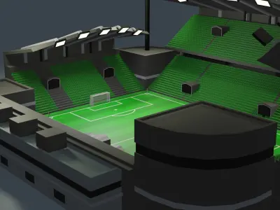 LOW POLY Football Stadium Free low-poly 3D model