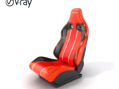 Modern Racing Simulator Seat model pack with Vibrant Stripes Low-poly 3D model