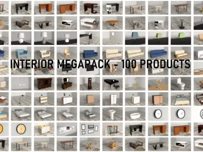 INTERIOR FURNITURE MEGAPACK - 100 Furniture Elements 3D model