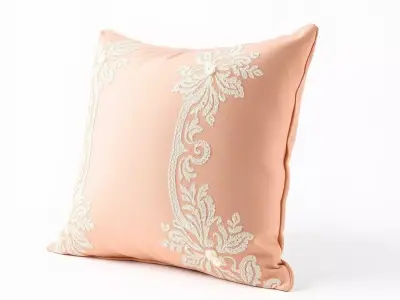 Decorative Cushion Model Pack with Elegant Embroidery Low-poly 3D model