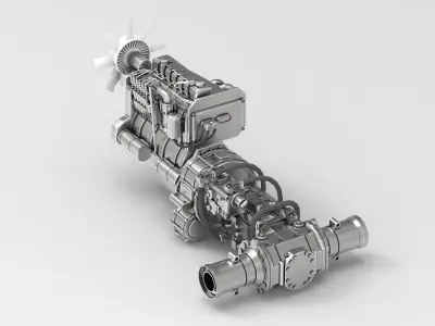 Diesel Engine 3D model from CGTrader
