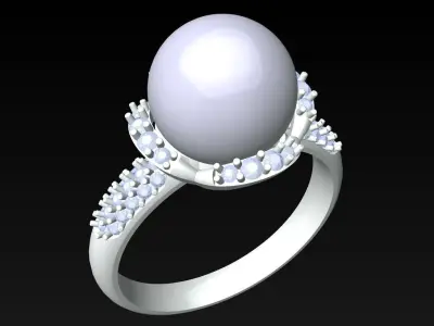 Pearl Ring - Womens Rings  -  N415938 3D print model