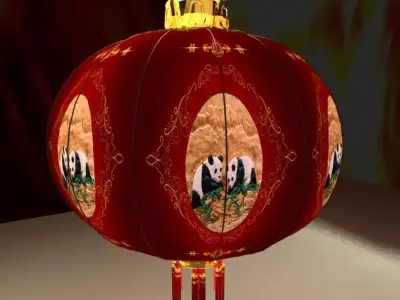 Chinese red lantern 3D model