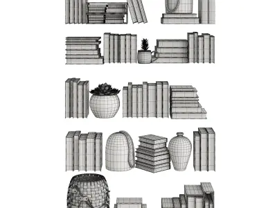 Retro Books 3D model