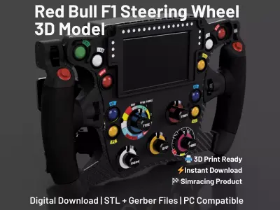 Red Bull F1 Steering Wheel 3D Model - 3D Print for Sim Racing 3D print model