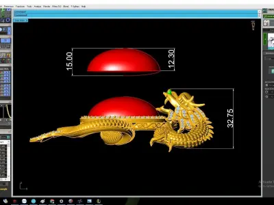 Luxury Dragon Oval Cabochon Pendant 3161 3D print model