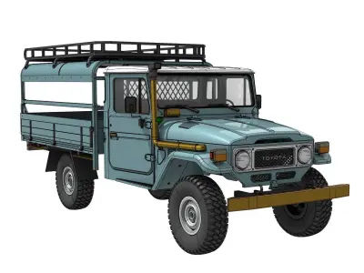 TOYOTA LAND CRUISER FJ45 PICK UP TRUCK RC BODY STL FILE  3D print model