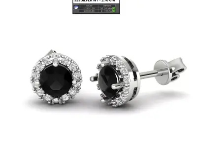 Women Diamond Earrings 3D print model