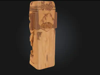 Wooden Tiki Face  Tribal Spirit of the Islands 3D model