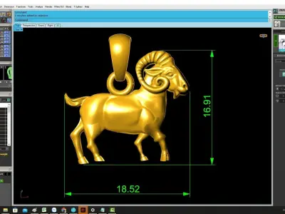 Zodiac Ram Goat Pendant Jewelry Design  4245 3D print model