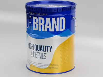 Metal Paint Bucket Packaging 3D model