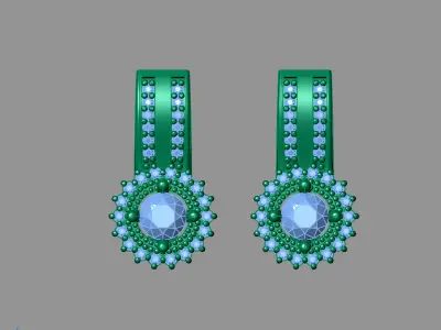 Women Earrings 3DM STL Womens Earring Renders 3D print models   3D print model 29