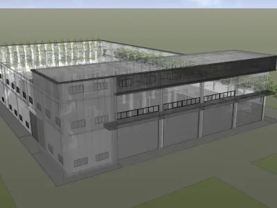 Factory and office 3D model
