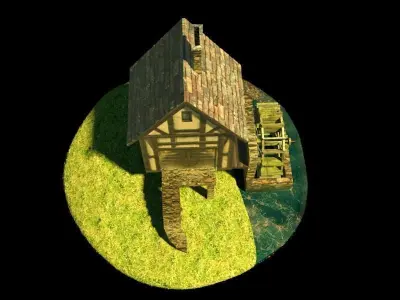 Water mill 3D model