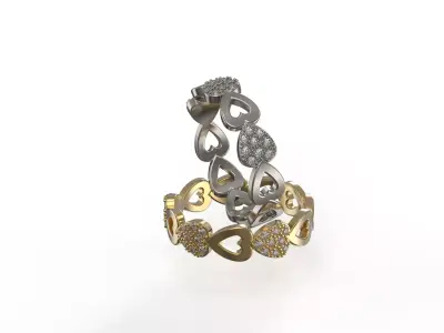 Heart Diamond Ring 3D Model STL 3DM 3D print model