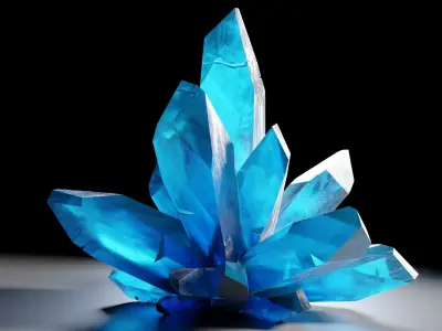Blue Ice Crystal Low-poly 3D model