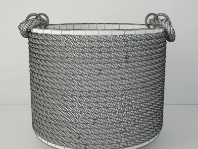 Bucket with ropes 3D model
