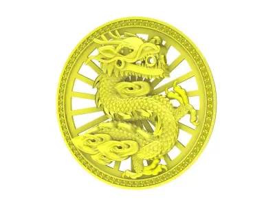 A6145 Luxury Diamond Dragon Pendant 3D print model