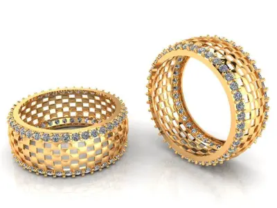 Women Ring 14 cubic style ring band for men and women 3D print model