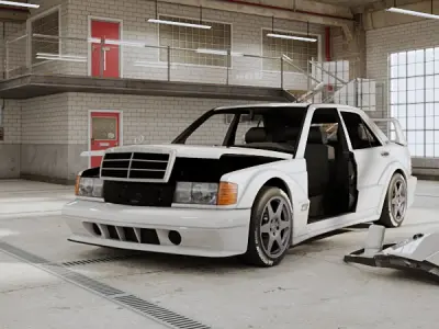 Mercedes 190 Evo 2 1990 - Car Classic Low-poly 3D model