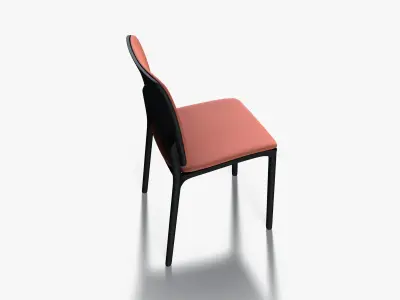 Textile Chair Red Low-poly 3D model