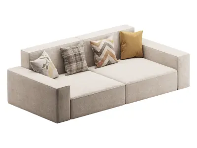Living Spaces Use Sofa Couch in Grey 3D model
